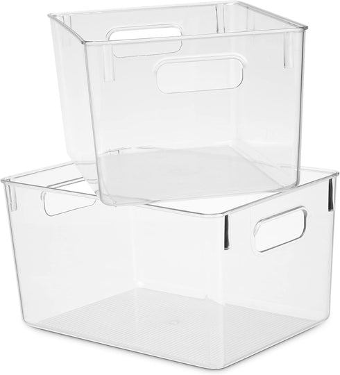 Pack 4 Countertops, Of Plastic Kitchen Organization Pantry Storage Bins - Fridge Organizer Household Food Baskets