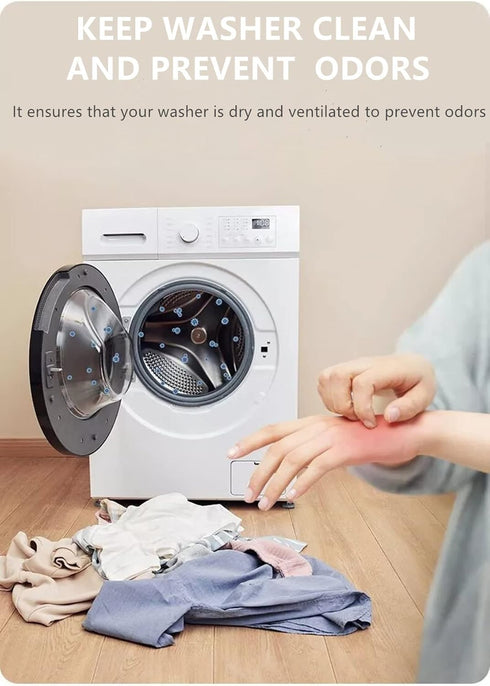 Front Load Washer Door Prop, Magnetic Washing Machine Door Holder, Keep Washer Door Open (White)