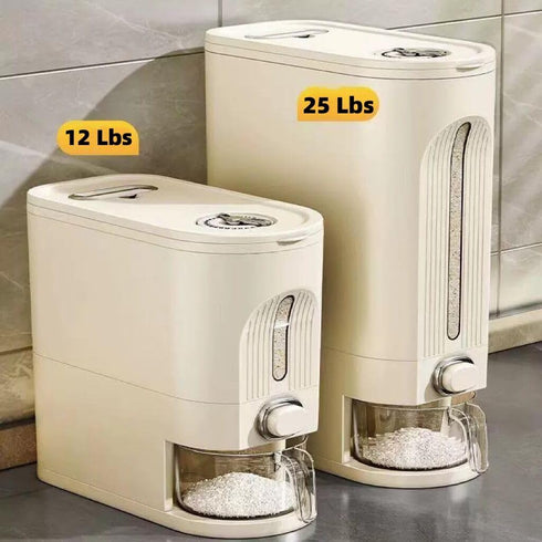 Oatmeal,12Lbs IEEK Rice Dispenser and Grain Container Storage with Lid,Rice Container with Measuring Cup,Moisture Proof