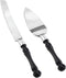 Black Cake Knife and Server Set, Non-Slip Swirl Grip, Matte Black Cake Cutting Set