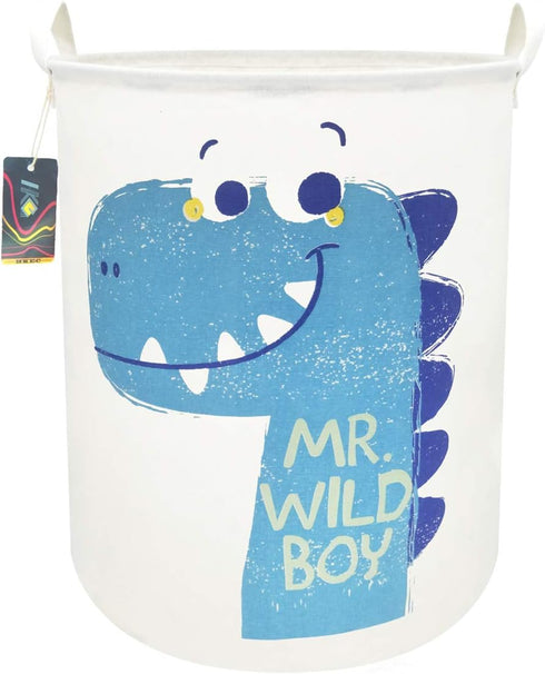 19.7" Dinosaur Laundry Basket, Kids Toys Storage Bin, Waterproof Baby Clothes Hamper with Handles, Collapsible Nursery