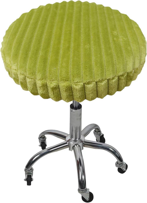 2 Pack Shukii Stool Covers - Soft Slipcover with Elastic Cushion for Round Bar Stool & Chair (Green, Large)
