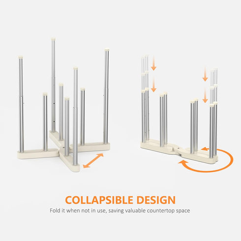 Bottle(1 KORRTFID Reusable Storage Bag Drying Rack, Retractable Metal Bottle Drying Rack, Collapsible Cup Draining Rack