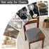 Set of 6 Stretch Grey Chair Covers for Dining Room, Removable Washable Seat Cushion Slipcovers for Kitchen Office