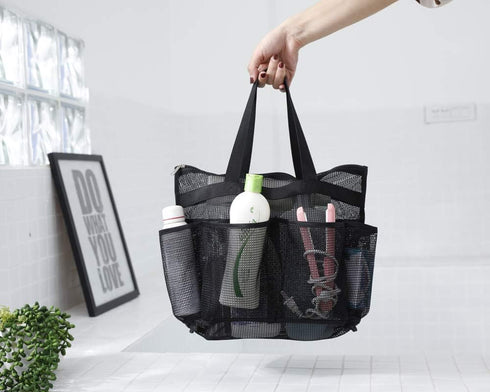 ALYER Large Mesh Dive Tote Bag - Portable Shower Caddy Bath Organizer with Separated Inner Compartment, Durable Handles