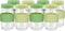 Juice Shot Containers, Glass, Clear, 2oz, Colored Lids & Silicone Grip Bands,