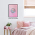 xbsifyiooa 16x24in Silver Disco Ball Canvas Wall Art, Bright Pastel Pink Girly Poster, Trendy Dopamine Mirrorball Wall