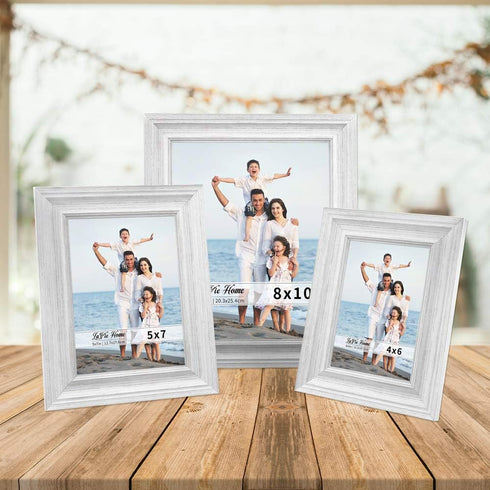 LaVie Home 8x10 Picture Frames - 1 Pack Distressed White Rustic Photo Frame with Tempered Glass
