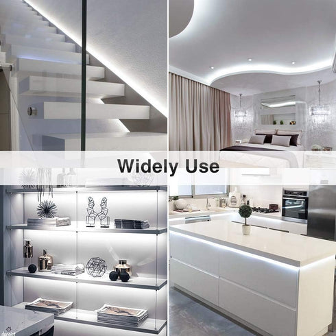 Velainic 24V 6000-6500K,16.4ft/5M IP65 SMD5050 300LEDs Dimmable LED Strip Light White Waterproof Outdoor Cuttable