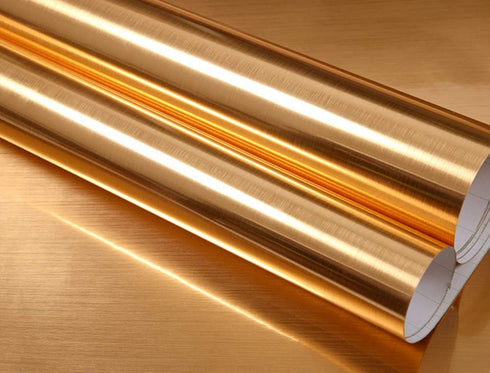 Self Adhesive Brushed Metal Look Film Vinyl, Waterproof Anti Greasy Counter Top Peel Stick Metallic Gloss Shelf Liner