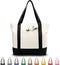 TOPDesign 1 | 3 | 6 | 30 Pack Canvas Tote Bag - Reusable Grocery Shopping Bag with External Pocket