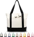 TOPDesign 1 | 3 | 6 | 30 Pack Canvas Tote Bag - Reusable Grocery Shopping Bag with External Pocket