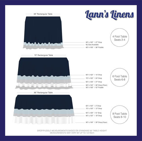 Lann's Linens - 90" x 132" Premium Tablecloth for Wedding/Banquet/Restaurant, Rectangular Polyester Fabric - Silver