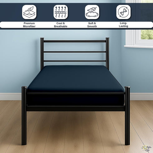 30 75, 100% 1 Cottington Lane Cot Fitted Sheet x Brushed Microfiber, PC Cot Size Bottom Sheet Only, Perfect for Narrow