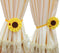 1 Pair Sunflower Curtain Magnetic Tiebacks, Non-Woven Fabric, Rural Style Holdbacks