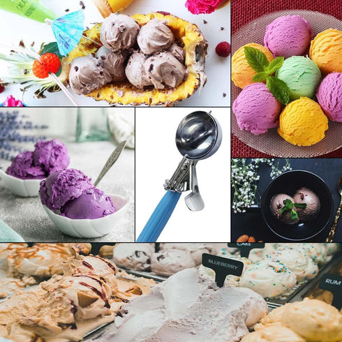 yuntop Set Set (2.48 Inch) Stainless Steel Ice Cream Scoop Dishers Scoops Cookie Scoop Food Scoop, Right Handed Scoop