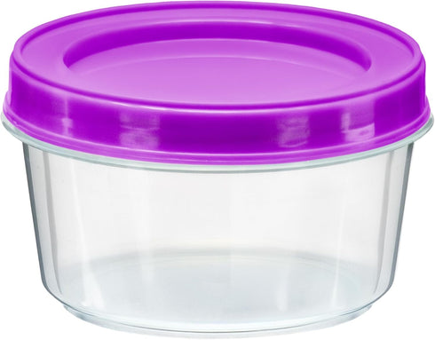 DecorRack 4 Pack 8 Oz Plastic Food Storage Containers with Screw Lids for Snacks, Travel, and Art Crafts