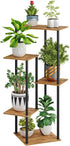 HAYOFAMY 5 Tier Plant Stand Indoor, Tall Plant Shelf Metal Wood Multiple,