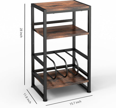 Stand,3-Tier 120 Albums,28" Record Player Record Player Table with U-Shaped Vinyl Storage Up to H End Table Turntable