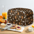Toaster Dust Cover for 2 Slice Microwave Oven, Stain Resistant Kitchen Appliance Cover with Handle, Coffee Dessert Brown