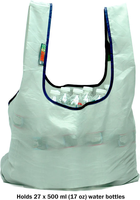 Ripstop Nylon Reusable Grocery Bag, Shopping Bag RBS041 (Gray-Orange-Green-Navy)