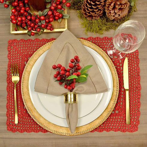 4 HUIANER Pcs Artificial Red Berries, Christmas Fake Flowers Lifelike Redberry Stems Faux Fruit for Valentine's Day