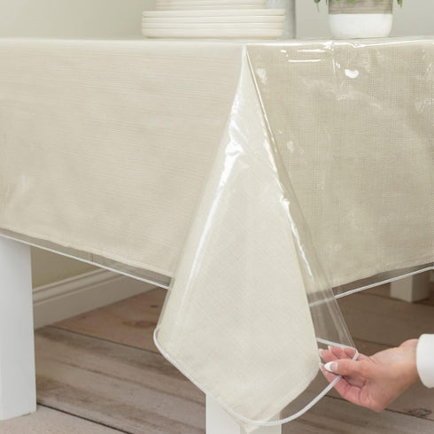Benson Mills Heavy Duty Clear Plastic Tablecloth Protector, 100% Waterproof Vinyl, 60" x 108" Rectangular