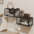2 Homode Floating Nightstand, Tier Wall Mounted Nightstand with Cable Hole, Wooden Floating Bedside Table, Bedside Wall