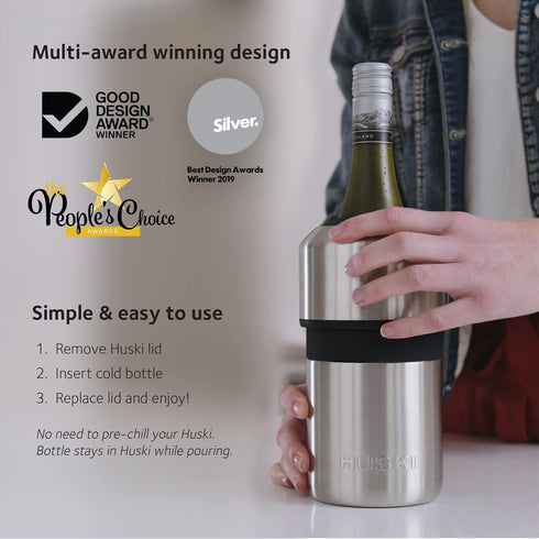 6 Huski Wine Chiller | Award Winning Iceless Design | Keeps Wine Cold up to Hours | Wine Accessory | Next Generation