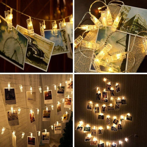 Dopheuor LED Fairy Clip String Lights, Photo Clip String Lights, Battery Operated for Gifts, Patio, Christmas, Wedding,