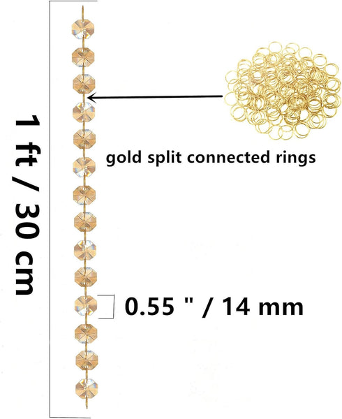 Lianggefun 6Ft Crystal Chandelier Parts Beads,Hanging Crystal Beads Chain Garland,Door Curtain,Candlestick,Party