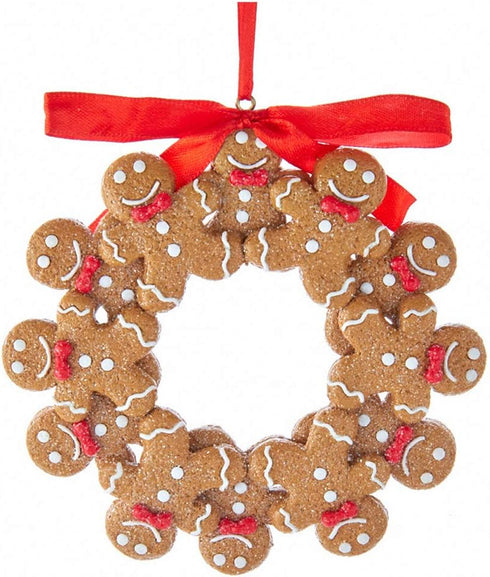 Kurt S. Adler Gingerbread Boy Wreath - Christmas Tree Ornament T2592