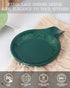 FE FUN ELEME Ceramic Spoon Rest for Kitchen Countertop, Large Lace Embossed Spoon Holder, 5.5inch Utensil Tray (Greener)