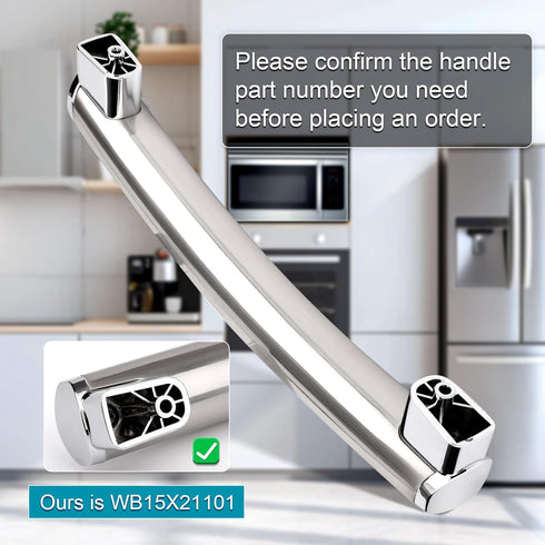 WB15X21101 GE Microwave Door Handle - Upgraded Stainless Steel Replacement for General Electric