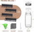 VITEVER Magnetic Spice Rack - 4 Pack with 24 Square Glass Jars, Quick-Find Labels, Funnel, Space Saver