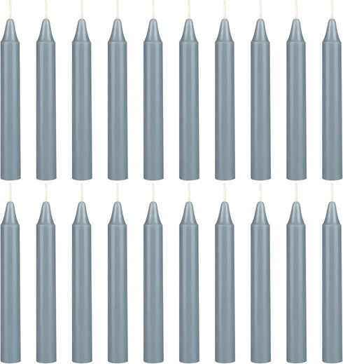 Mega Candles 20 pcs Unscented Gray Mini Taper Spell Candles - 4 Inch Tall x 1/2 Inch Diameter