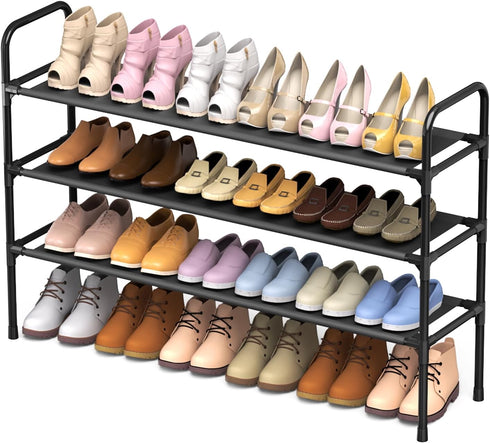 Long Shoe Rack for Closet - 3 Tier Shoe Organizer Storage for