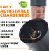 Set 2, 6OZ DAVIMADE Salt and Pepper Grinder of Stone Blue Manual Spice Mills with Adjustable Coarseness, Refillable