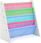 Humble Crew 4-Tier Kids Bookshelf, White Wood/Pastels - Premium Book Shelf for