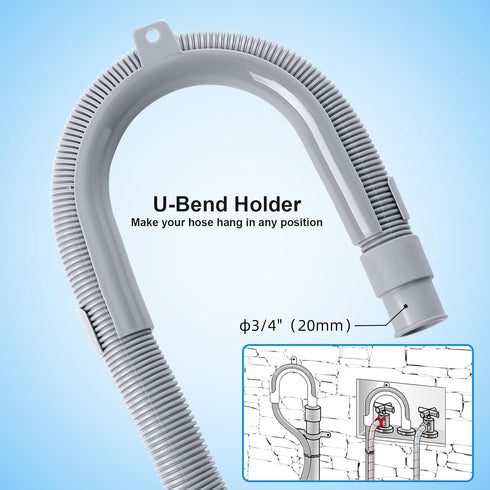 10ft Washing Machine Drain Hose, Universal Extension Kit for Washer, Flexible Discharge Hose for LG/GE/Samsung