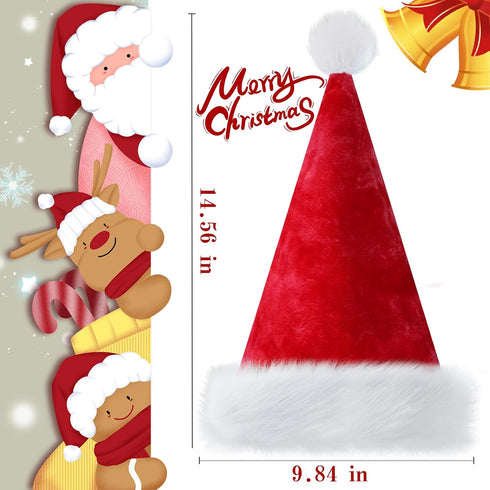 Santa Hat for Kids/Baby - Unisex Warm Comfort Red Velvet Holiday Xmas Hat for New Year Party Decoration