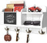 Rebee Vision Wall Mount Key and Mail Organizer, Decorative White Key Holder for Wall, Rustic Home Decor