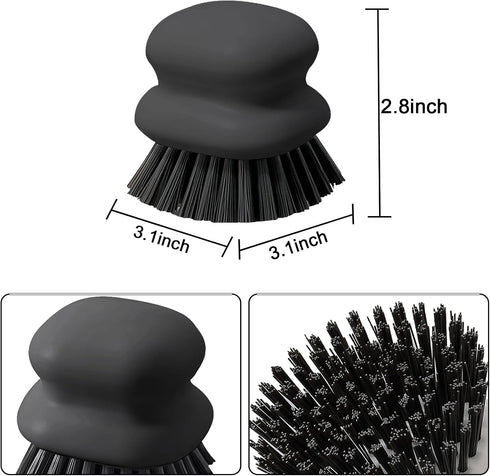 2Pack Dish Scrub Brush, Palm Brush Dish Scrubber with Ergonomic Grip, Kitchen Scrub Brushes for Cleaning for Pans