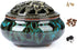 Ceramic Incense Burner with Stick Holder + Insulation for Stick or Coil Incense, Sage Cones, Frankincense (Fambe Blue)