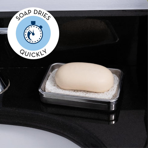 S&T INC. Bar Soap Holder for Kitchen & Bathroom, 4 Pack, White, 2.9 x 4.4 inches