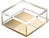 OfficeGoods Acrylic Desk Organizer w/Gold Base – Elegant Odds & Ends Box for Home or Office, Extra Large