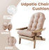 Beige,1 UDPATIO Adirondack Chair Cushion with Ties - Fade-Resistant Waterproof Outdoor Recliner High Back Seat Pads