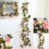 Fielegen 20 LED Rose Flower String Lights, 7.2ft Battery Powered Artificial Flower Garland for Home Garden