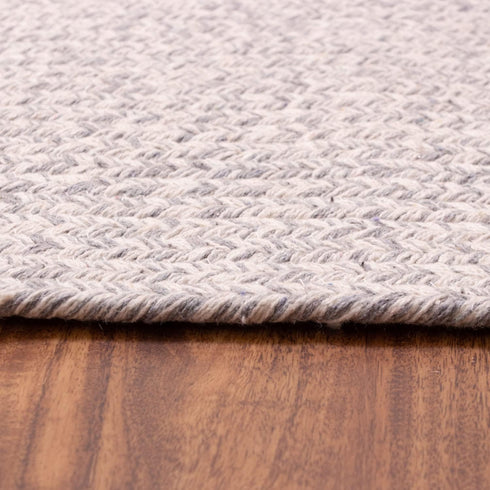 Super Area Rugs Farmhouse Braided Rug, Cotton Kitchen Reversible Carpet, Gray & White, 2' X 3'