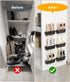 DegMongee 4PCS Wall Mounted Shoe Rack with Sticky Hanging Strips, No Drilling Wall Shoe Rack, Space Saving Shoe Stand